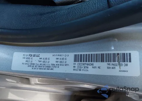 2015 Chrysler 200 Limited из США, поврежденный, VIN 1C3CCCAB7FN642348